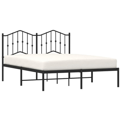 Bedframe Metaal 140 x 190 cm Zwart met hoofdbord