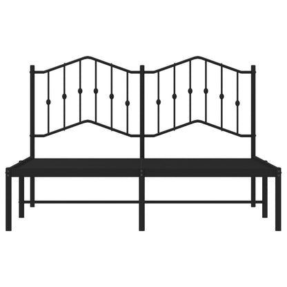 Bedframe Metaal 140 x 190 cm Zwart met hoofdbord