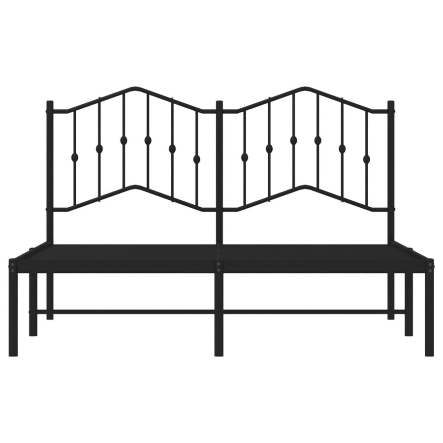 Bedframe Metaal 140 x 190 cm Zwart met hoofdbord