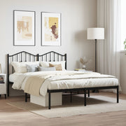 Bedframe metaal zwart 140x190 cm met hoofdbord