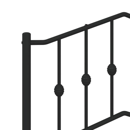 Bedframe Metaal 140 x 200 cm Zwart met hoofdbord