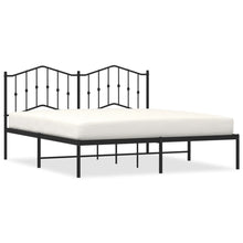 Bedframe Metaal 160 x 200 cm Zwart met hoofdbord