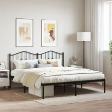 Bedframe Metaal 160 x 200 cm Zwart met hoofdbord