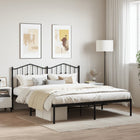 Bed frame with headboard metal black 180x200 cm