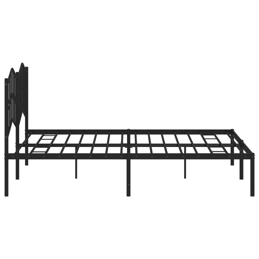 Bedframe Metaal 183 x 213 cm Zwart met hoofdbord