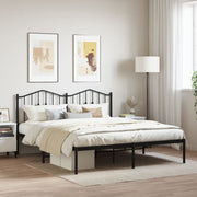 Black metal bed frame with headboard 183x213 cm