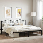 Bedframe metaal zwart 193x203 cm met hoofdbord