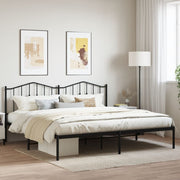 Bedframe metaal zwart 193x203 cm met hoofdbord