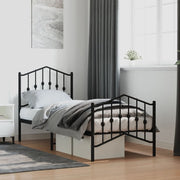 Bedframe metaal zwart 75x190 cm