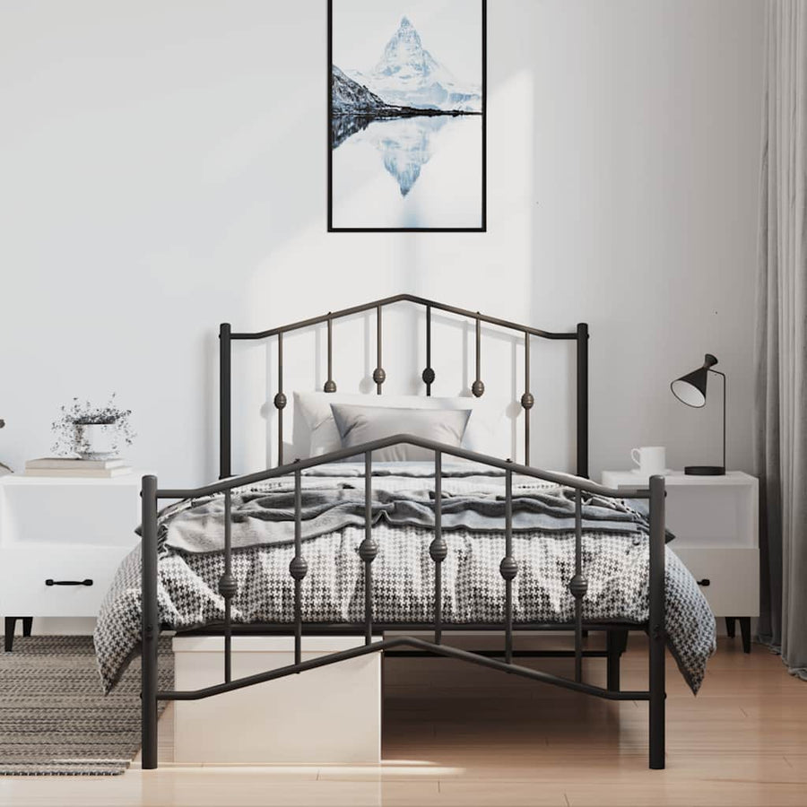 Bedframe Met Hoofd- En Voeteneinde Metaal 100 x 190 cm