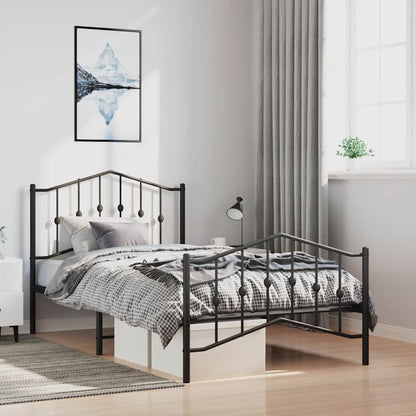 Bedframe Met Hoofd- En Voeteneinde Metaal 100 x 190 cm