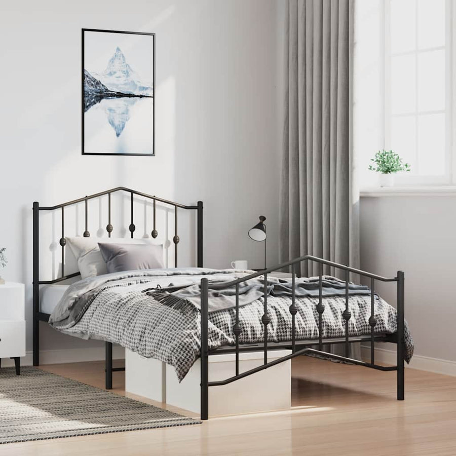 Bedframe Met Hoofd- En Voeteneinde Metaal 100 x 190 cm