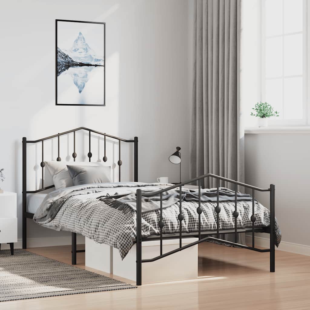 Bedframe Met Hoofd- En Voeteneinde Metaal 100 x 200 cm
