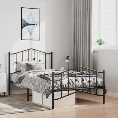 Bedframe Met Hoofd- En Voeteneinde Metaal 100 x 200 cm