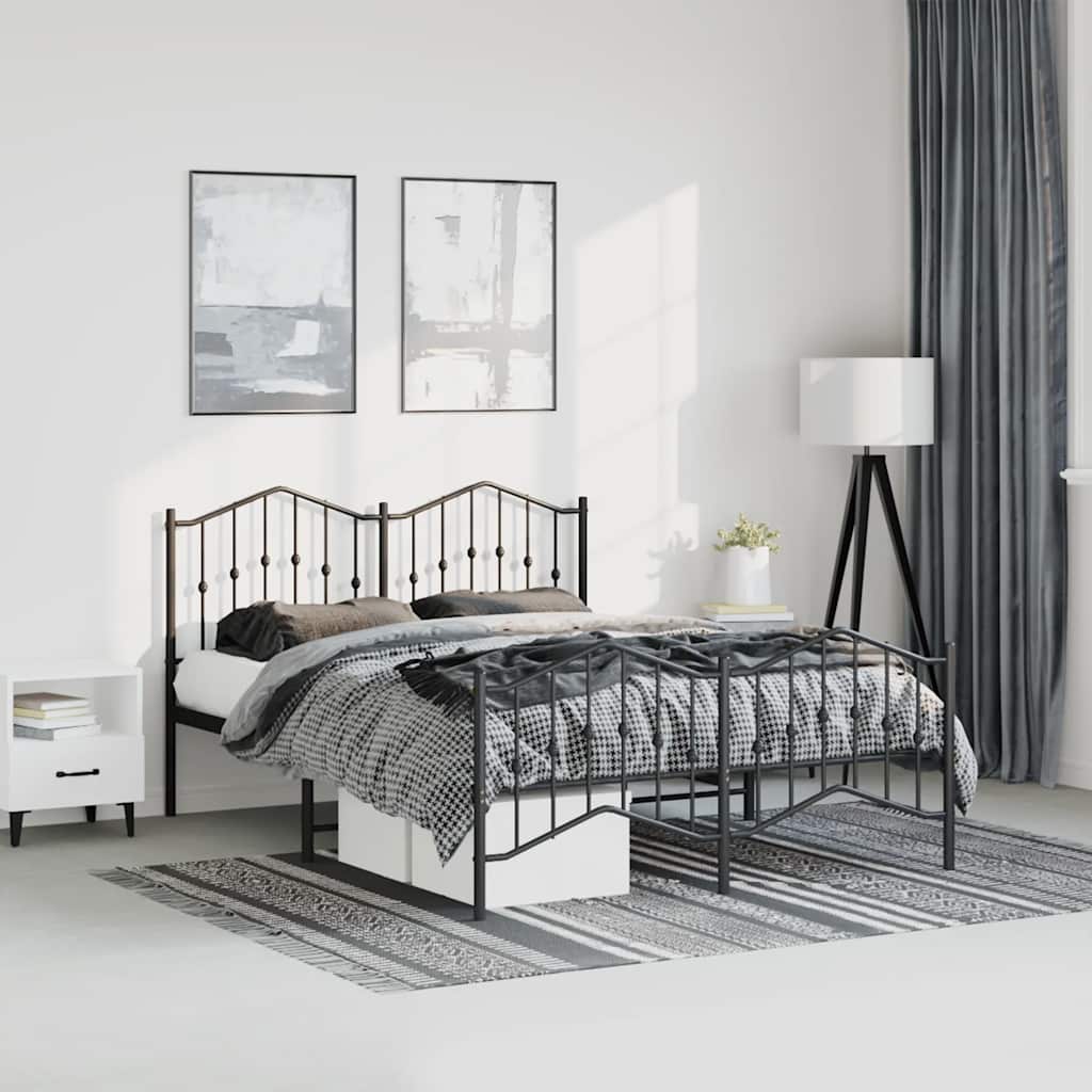 Bedframe Met Hoofd- En Voeteneinde Metaal 135 x 190 cm