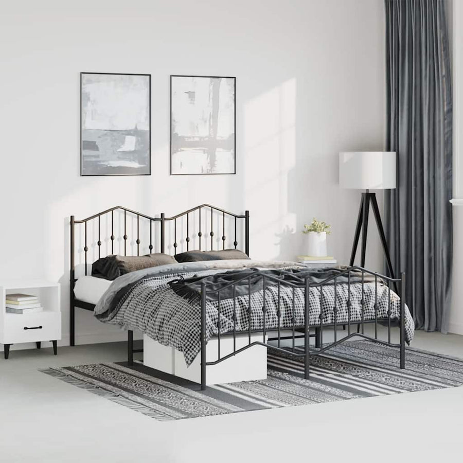 Bedframe Met Hoofd- En Voeteneinde Metaal 135 x 190 cm