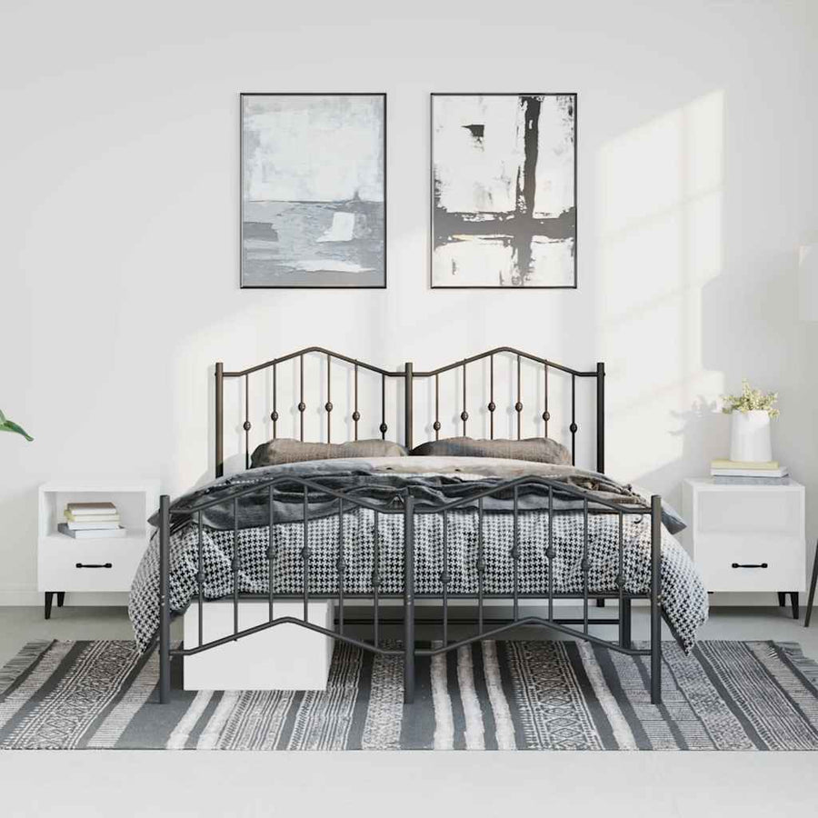Bedframe Met Hoofd- En Voeteneinde Metaal 150 x 200 cm