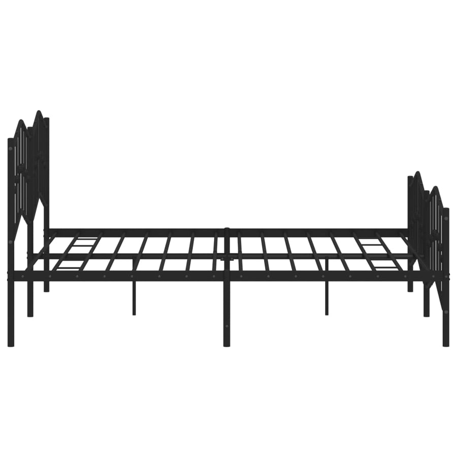 Bedframe Met Hoofd- En Voeteneinde Metaal 183 x 213 cm Zwart met hoofdbord & voetbord