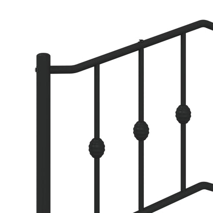 Bedframe Met Hoofd- En Voeteneinde Metaal 183 x 213 cm Zwart met hoofdbord & voetbord