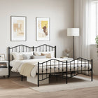 Bedframe metaal 183x213 cm zwart