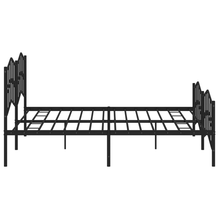 Bedframe Met Hoofd- En Voeteneinde Metaal 193 x 203 cm Zwart met hoofdbord & voetbord