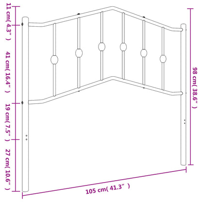 Hoofdbord Metaal 100 cm Zwart