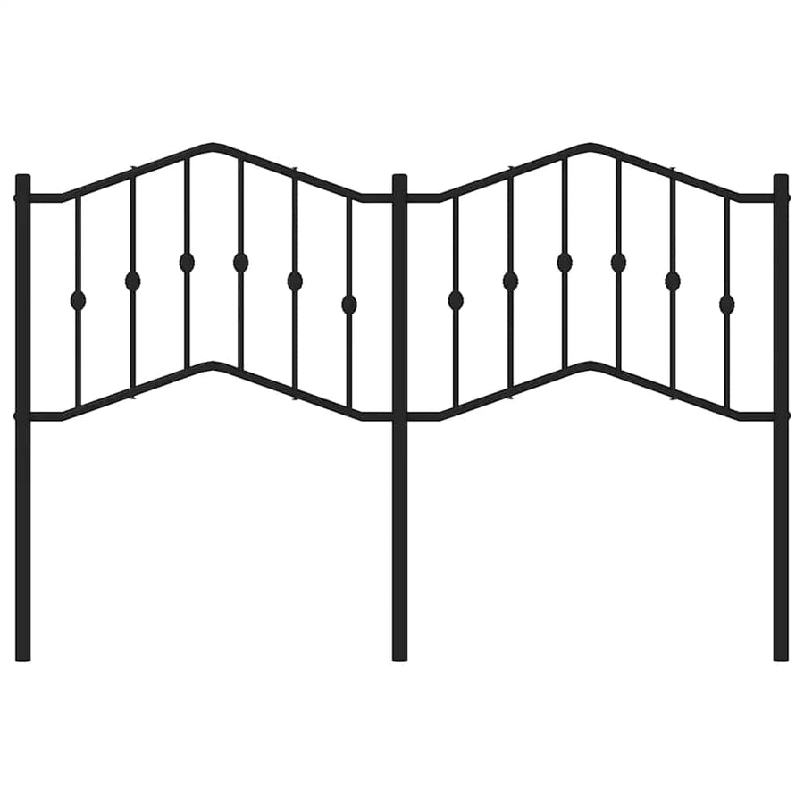 Vervangend hoofdbord 135 cm metaal zwart
