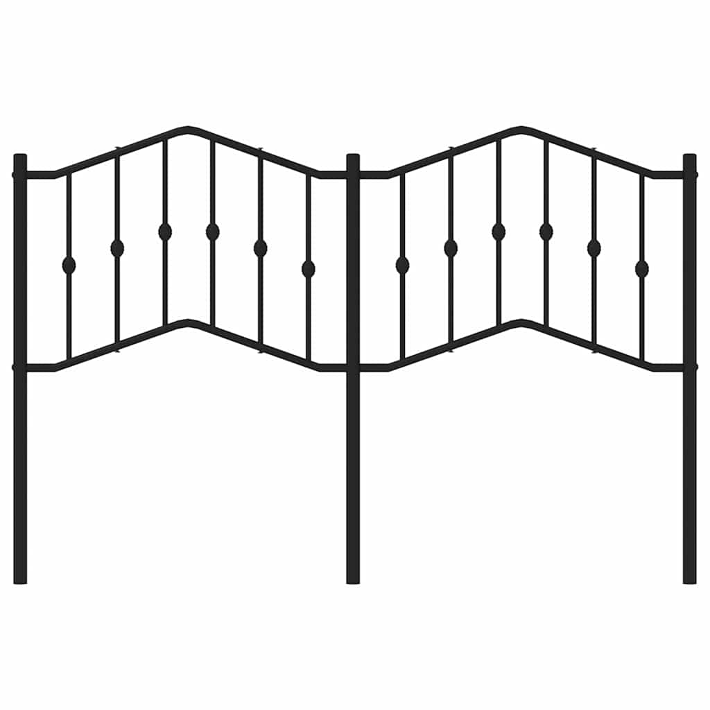 Hoofdbord Metaal 150 cm Zwart