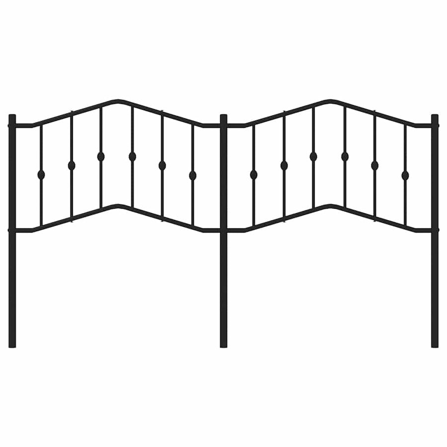 Vervangend hoofdbord 180 cm metaal zwart