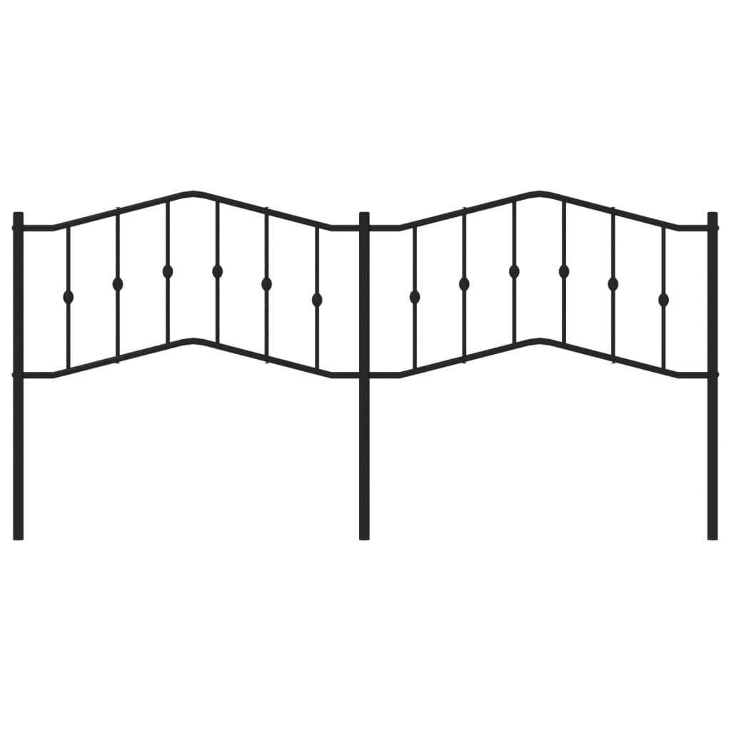 Hoofdbord Metaal 200 cm Zwart