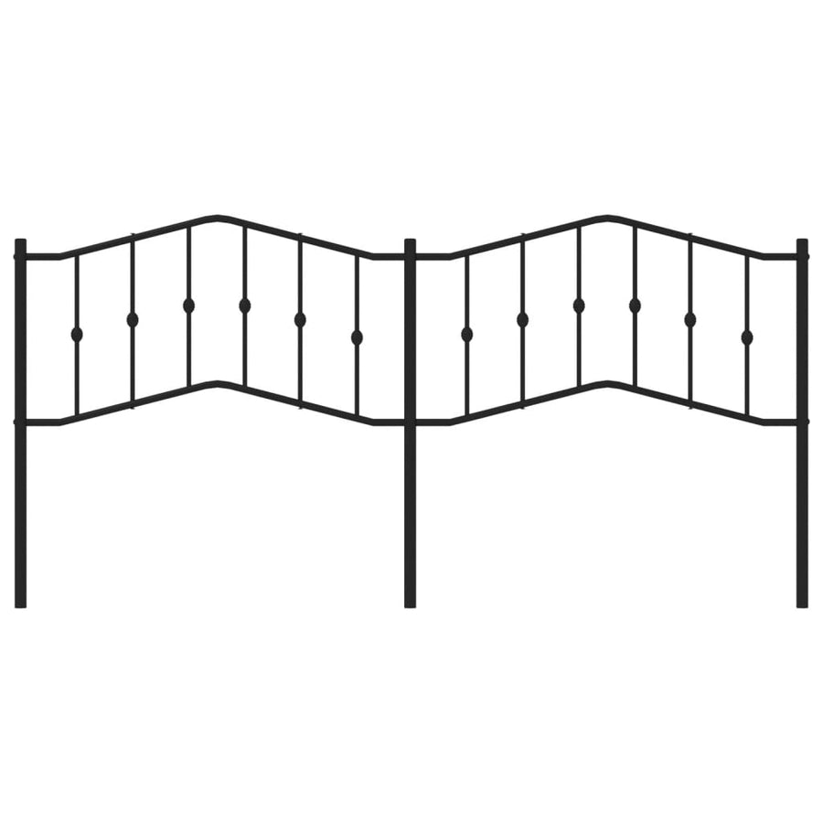 Hoofdbord Metaal 200 cm Zwart