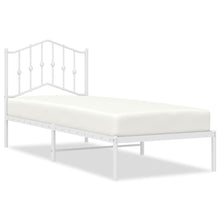 Bedframe met hoofdbord metaal wit 80x200 cm