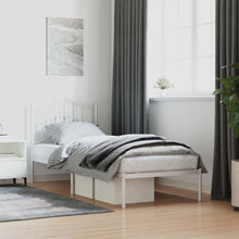 Bedframe met hoofdbord metaal wit 80x200 cm