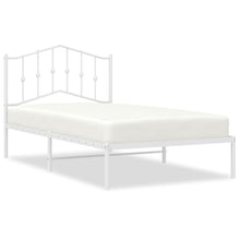 Bedframe Metaal 100 x 190 cm Wit met hoofdbord