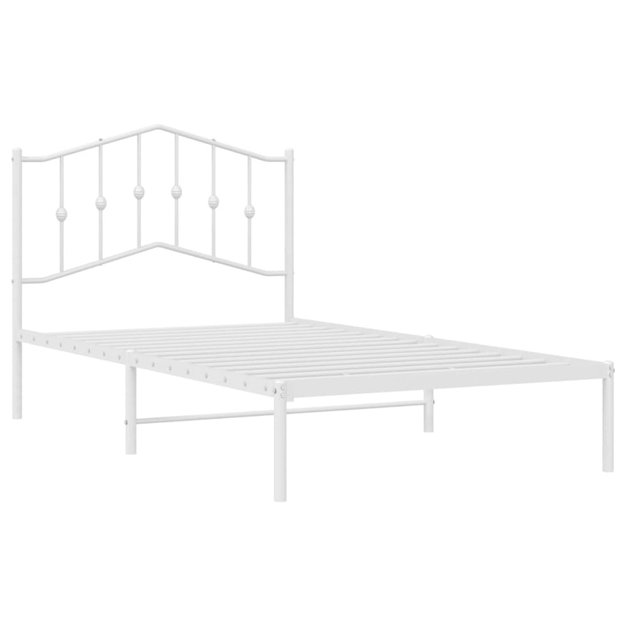Bedframe Metaal 100 x 190 cm Wit met hoofdbord