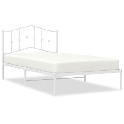 Bedframe Metaal 100 x 200 cm Wit met hoofdbord