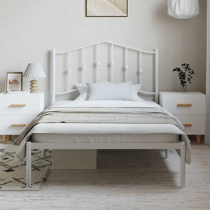Bedframe Metaal 100 x 200 cm Wit met hoofdbord