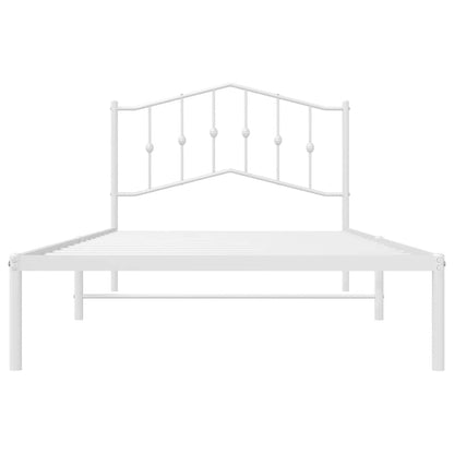 Bedframe Metaal 100 x 200 cm Wit met hoofdbord