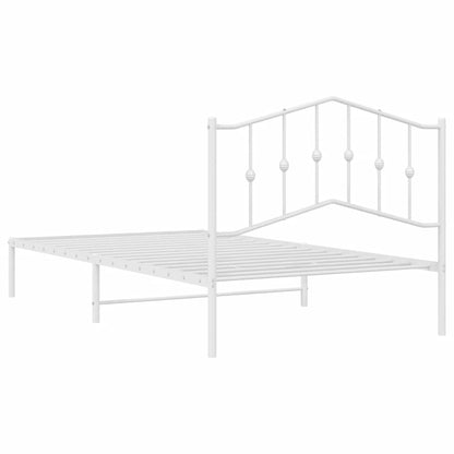 Bedframe Metaal 100 x 200 cm Wit met hoofdbord