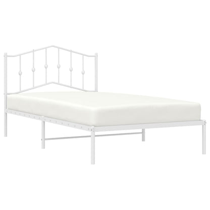 Bedframe Metaal 107 x 203 cm Wit met hoofdbord