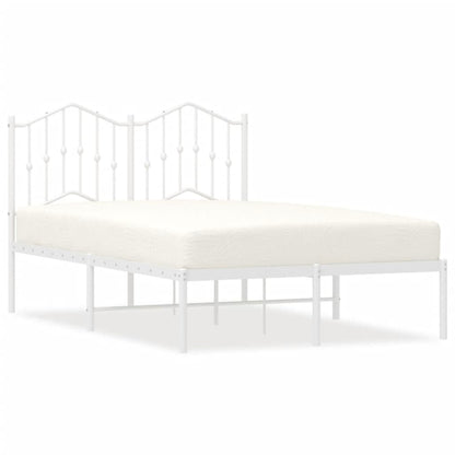 Bedframe Metaal 120 x 190 cm Wit met hoofdbord
