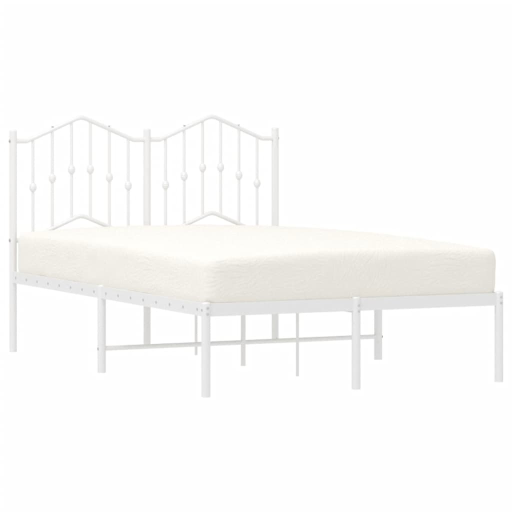 Bedframe Metaal 120 x 190 cm Wit met hoofdbord