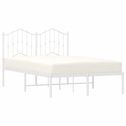 Bedframe Metaal 120 x 190 cm Wit met hoofdbord