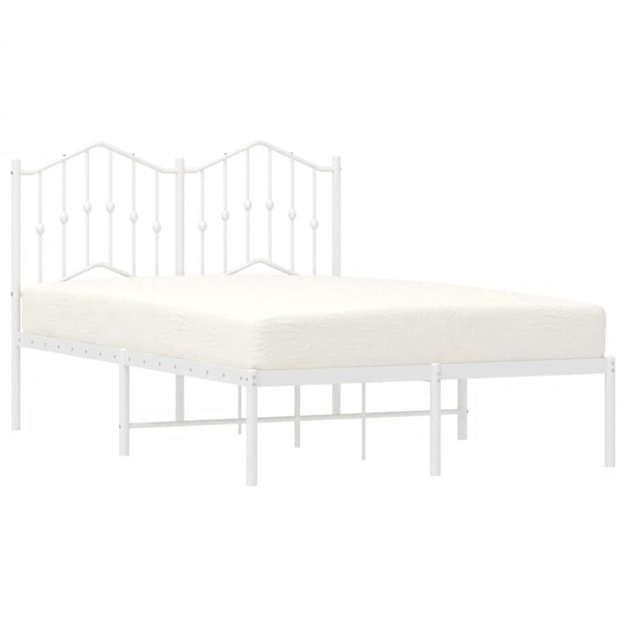 Bedframe Metaal 120 x 190 cm Wit met hoofdbord