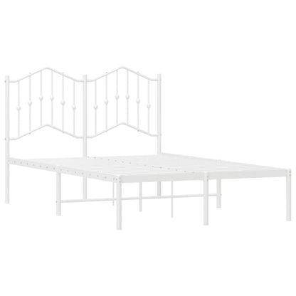 Bedframe Metaal 120 x 190 cm Wit met hoofdbord