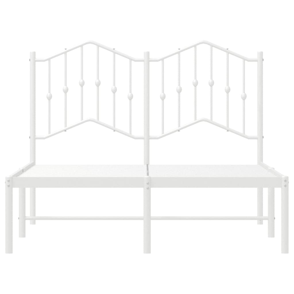 Bedframe Metaal 120 x 190 cm Wit met hoofdbord