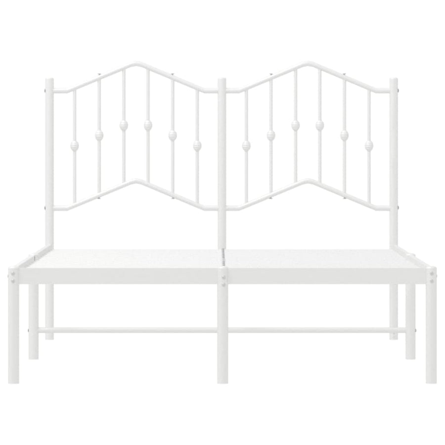 Bedframe Metaal 120 x 190 cm Wit met hoofdbord