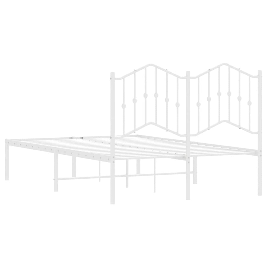 Bedframe Metaal 120 x 190 cm Wit met hoofdbord