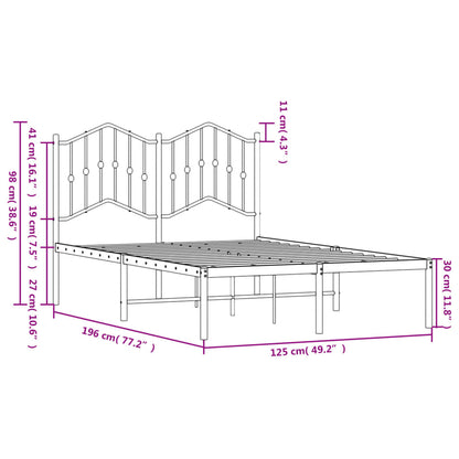Bedframe Metaal 120 x 190 cm Wit met hoofdbord