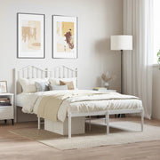 White metal bed frame with headboard 120x190 cm